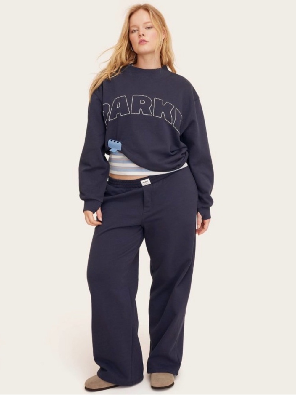 PARKE x Target Women’s Mockneck Pullover Sweatshirt - Navy Blue - L/XL